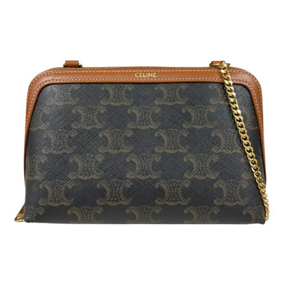 Celine Coated Canvas Brown Shoulder Bags