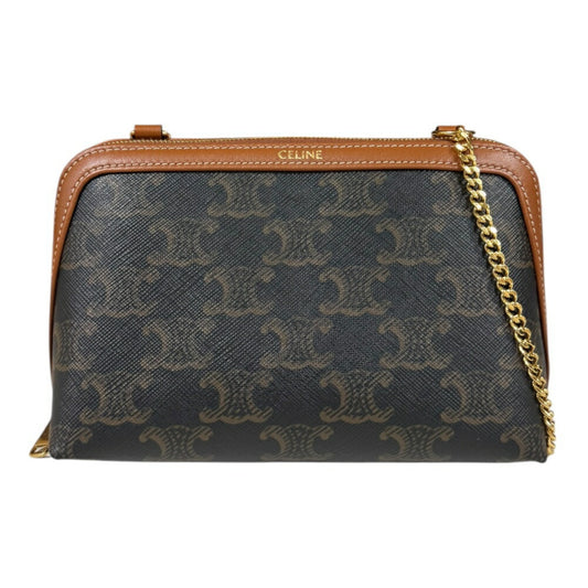 Celine Coated Canvas Brown Shoulder Bags
