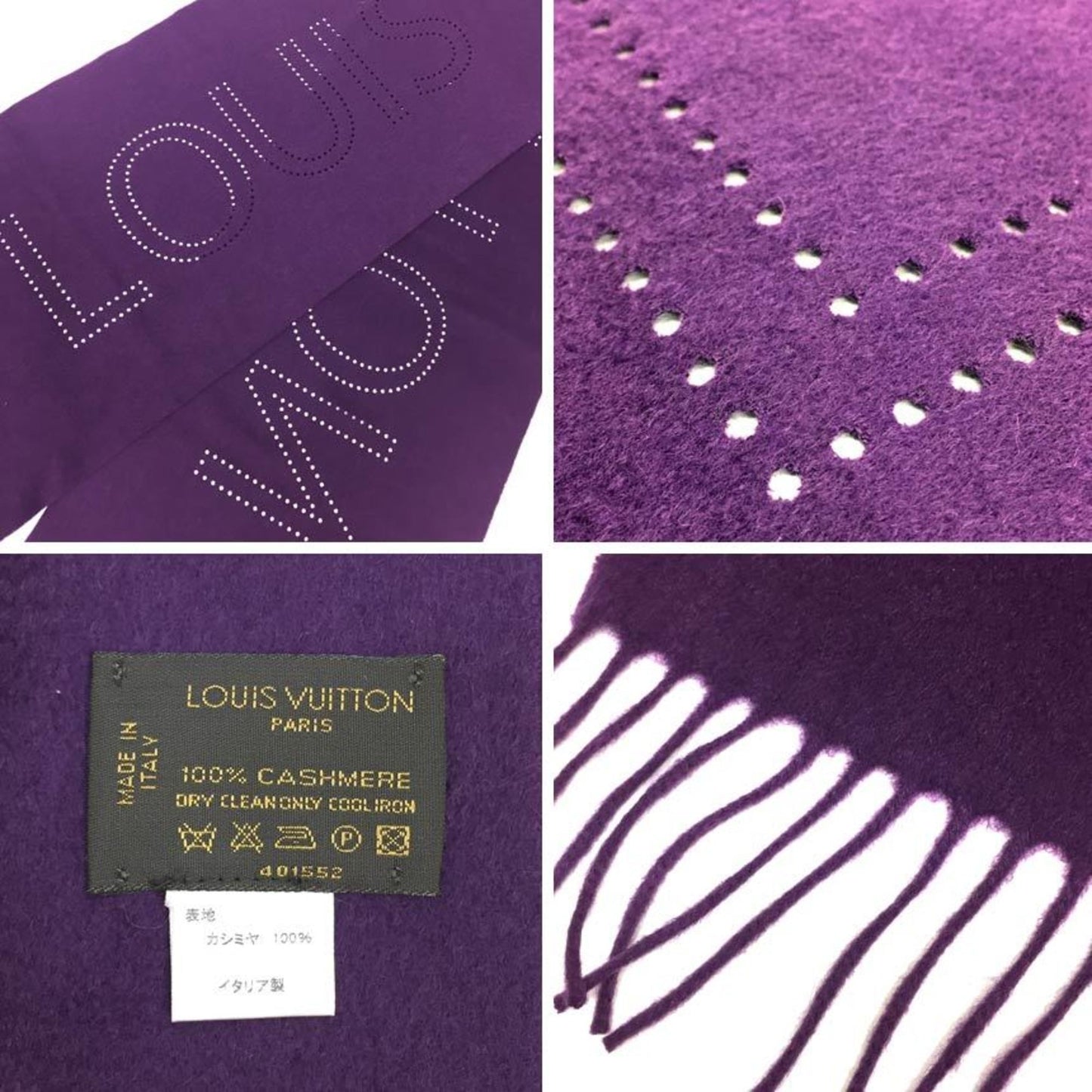 Louis Vuitton Cashmere Purple Scarves