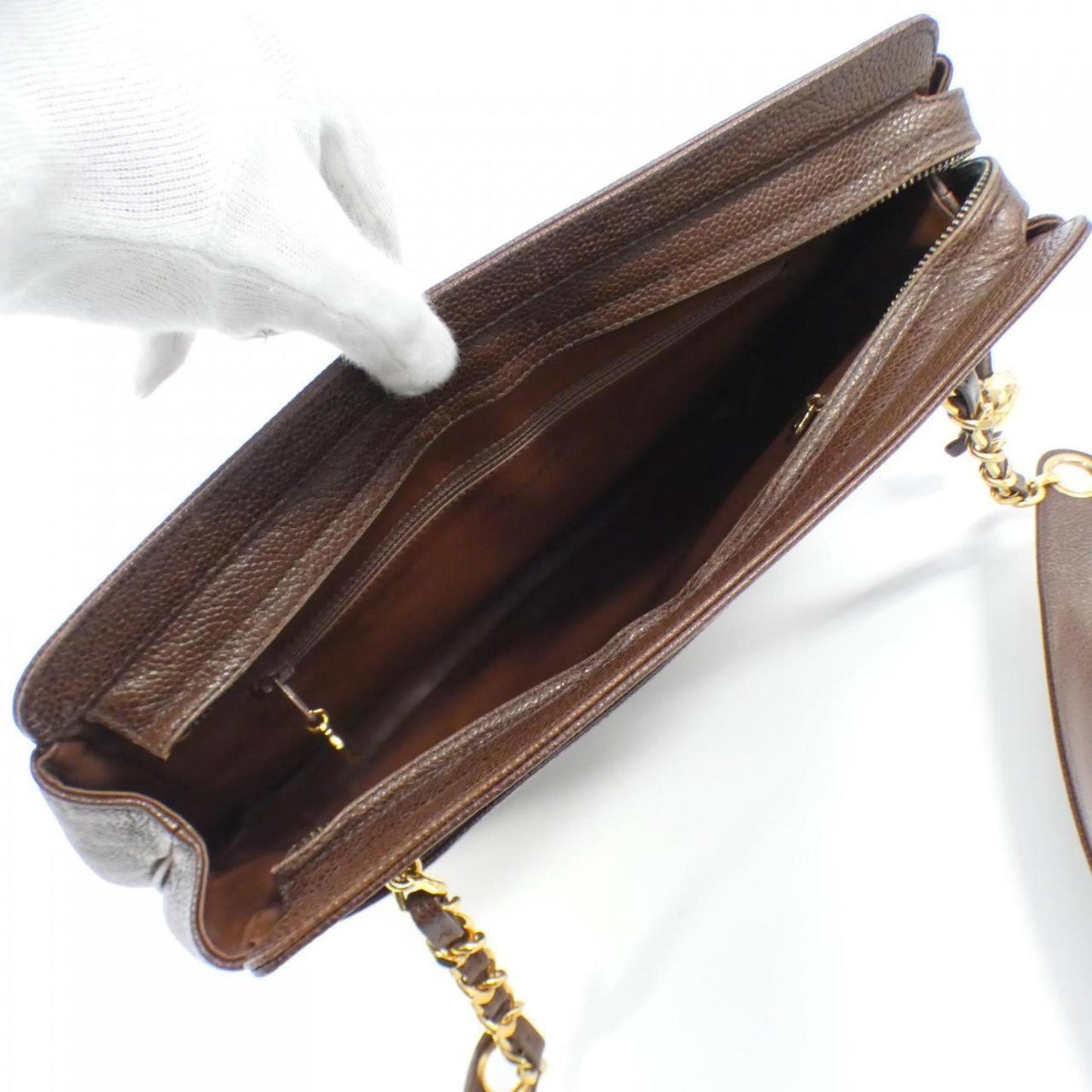 Chanel Calfskin Brown Shoulder Bags