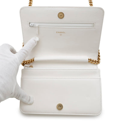 Chanel Calfskin White Shoulder Bags