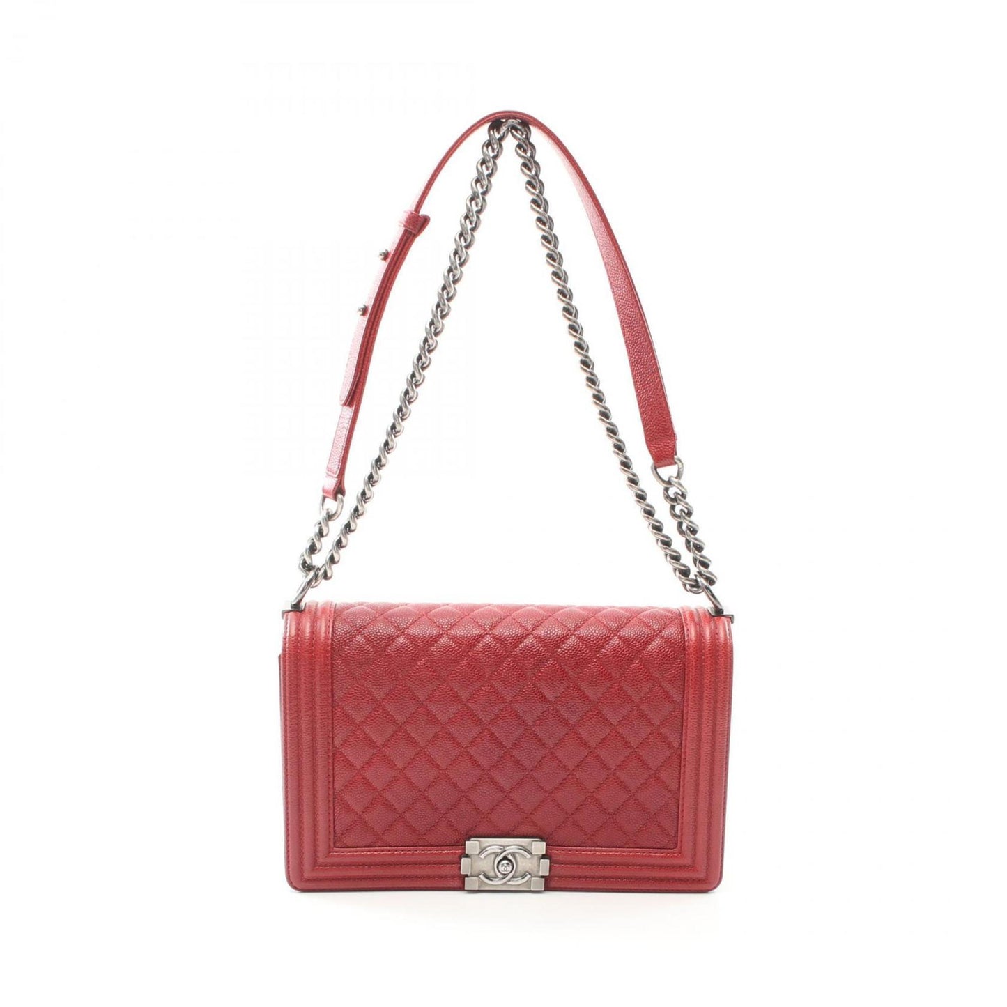 Chanel Calfskin Red Shoulder Bags