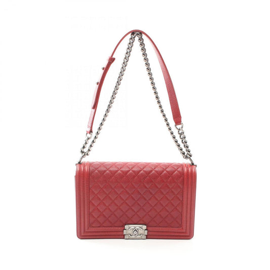Chanel Calfskin Red Shoulder Bags