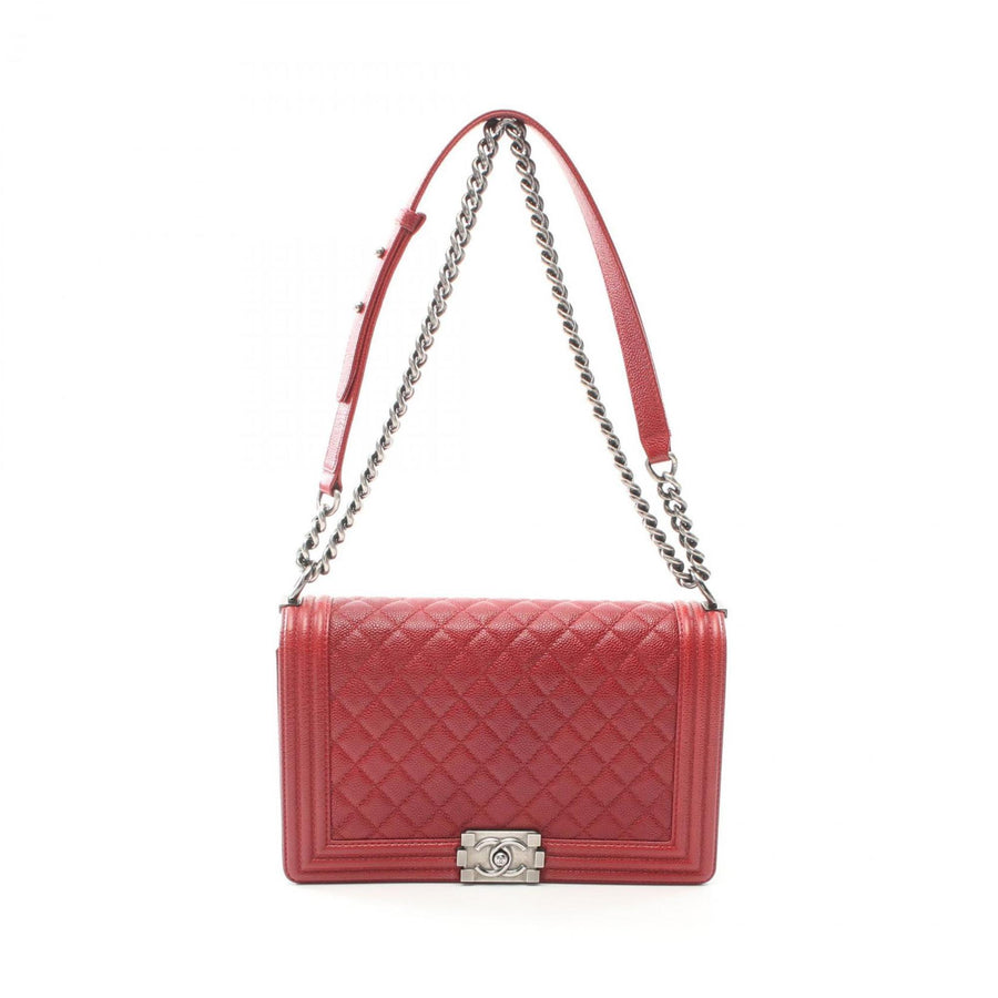 Chanel Calfskin Red Shoulder Bags