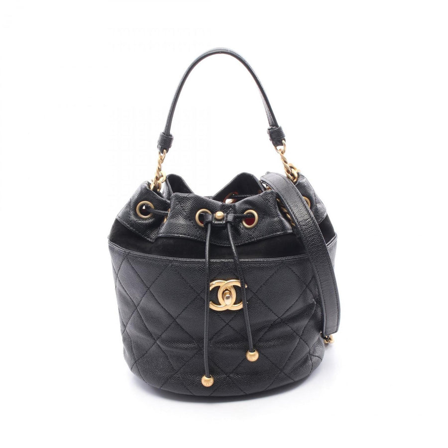 Chanel Calfskin Black Shoulder Bags
