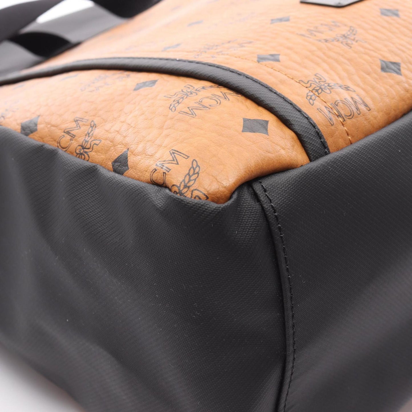 Mcm Coated Canvas Black Tote Bags