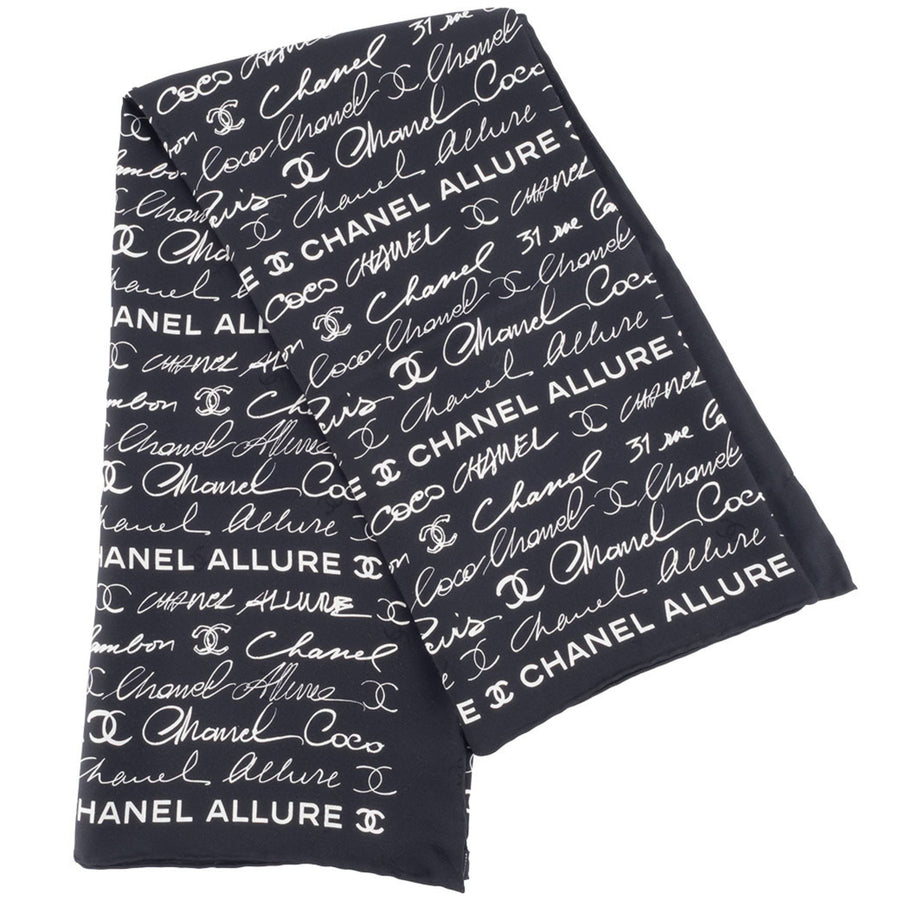 Chanel Silk Black Scarves