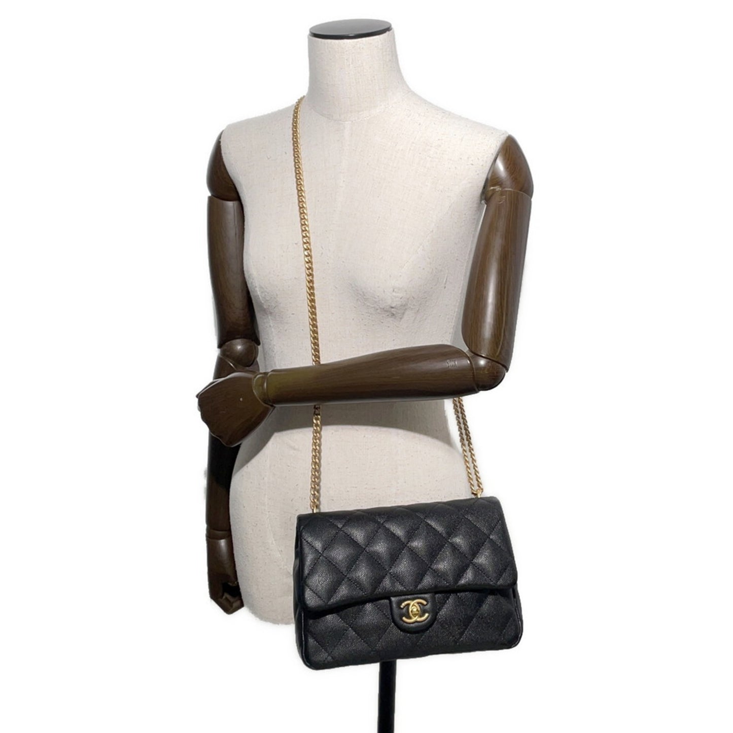 Chanel Calfskin Black Shoulder Bags