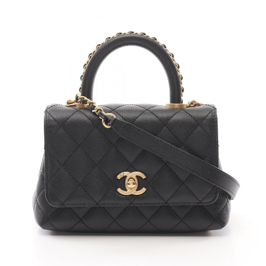 Chanel Calfskin Black Handbags