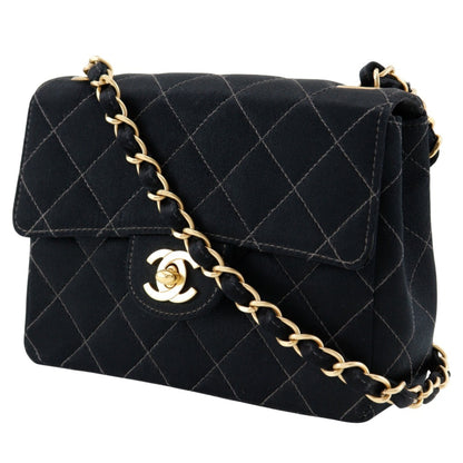 Chanel Satin Black Shoulder Bags