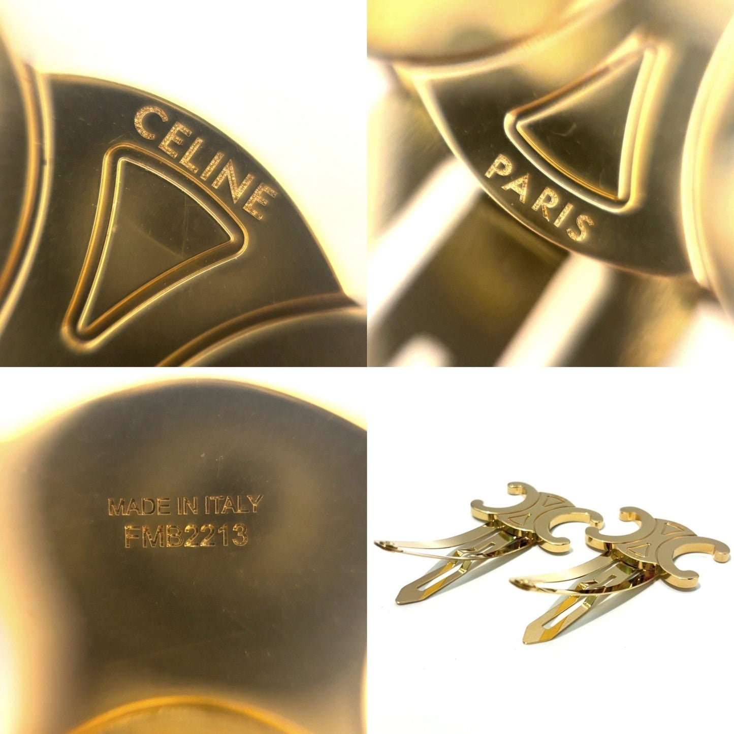 Celine Gold Gold Brooches