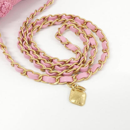Chanel Woven Fabric Pink Shoulder Bags