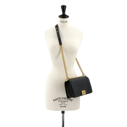 Chanel Calfskin Black Shoulder Bags
