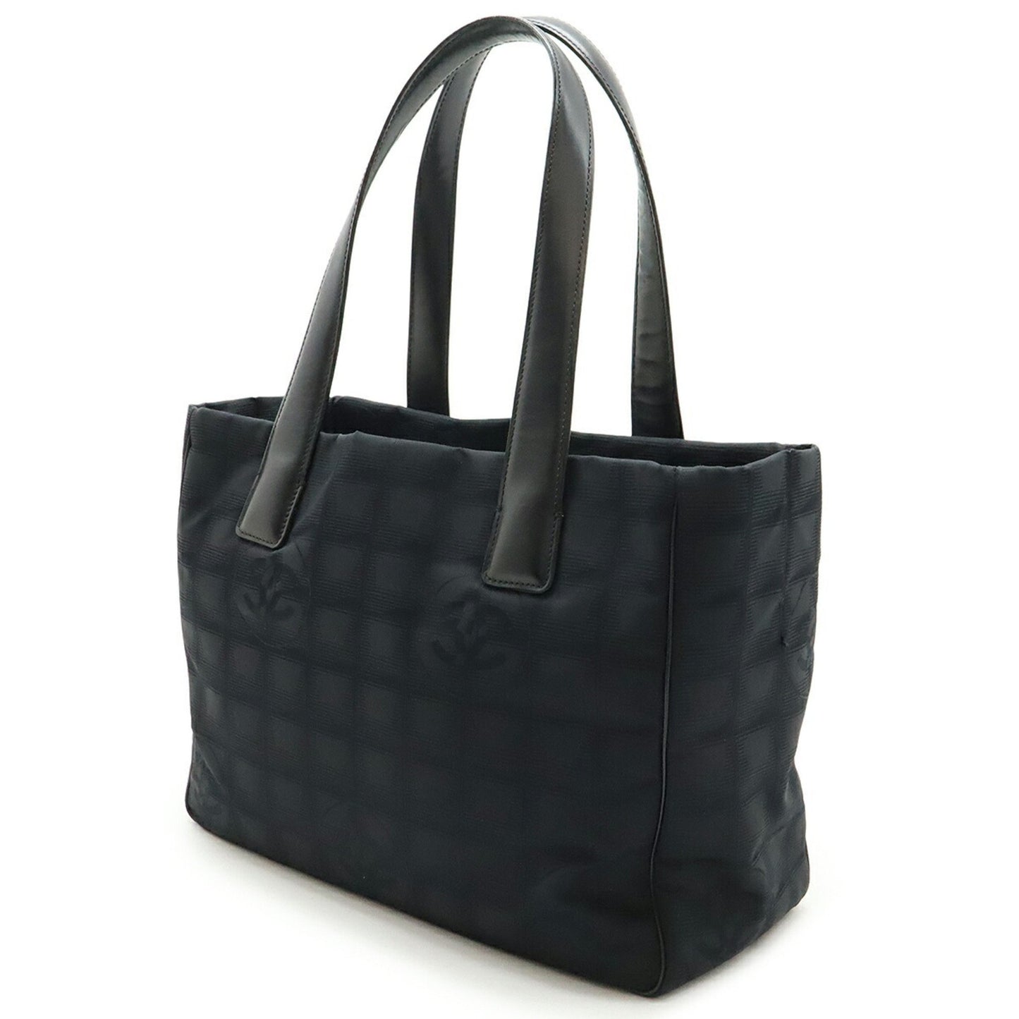 Chanel Woven Fabric Black Shoulder Bags