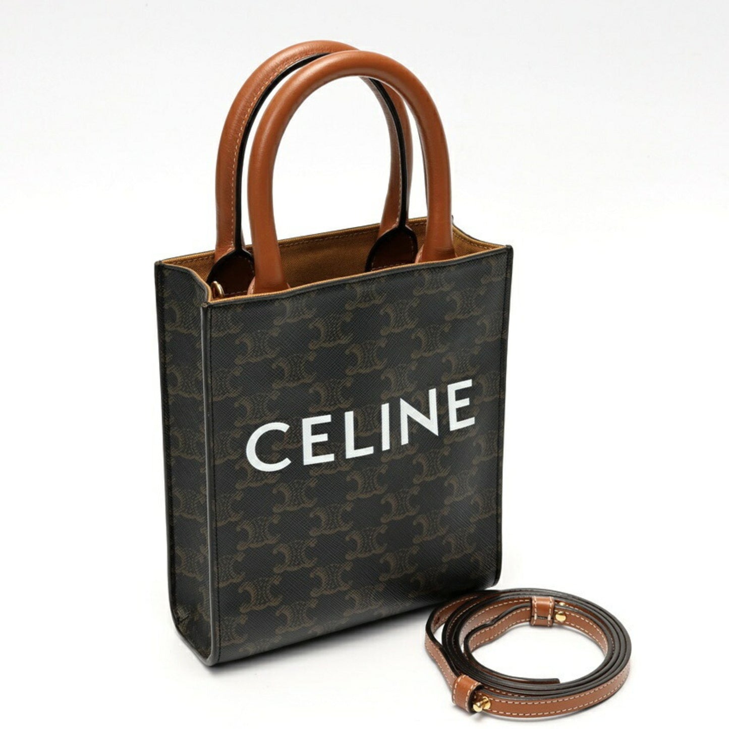 Celine Canvas Brown Shoulder Bags