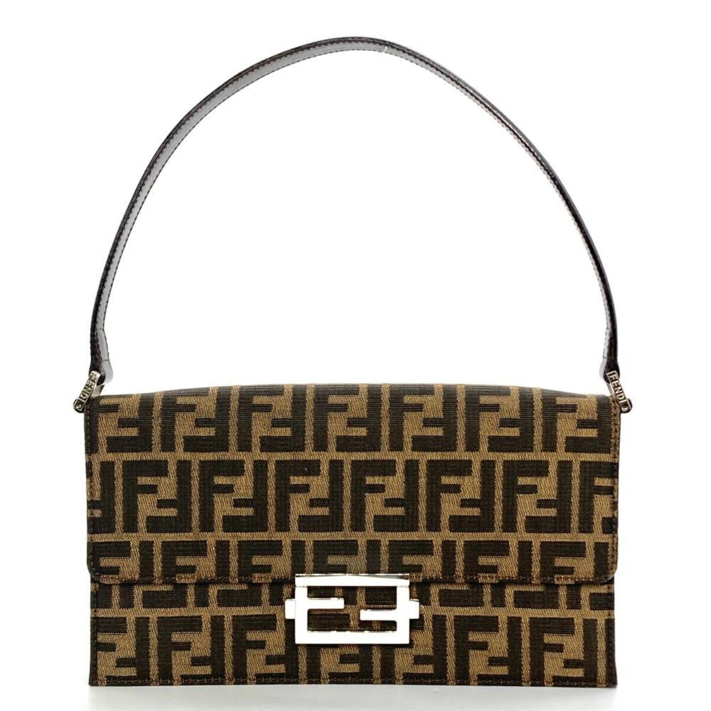 Fendi Woven Fabric Green Shoulder Bags