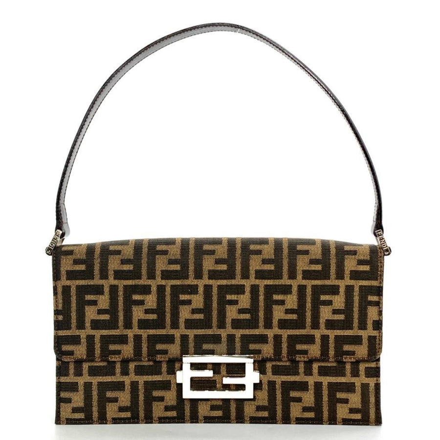 Fendi Woven Fabric Green Shoulder Bags