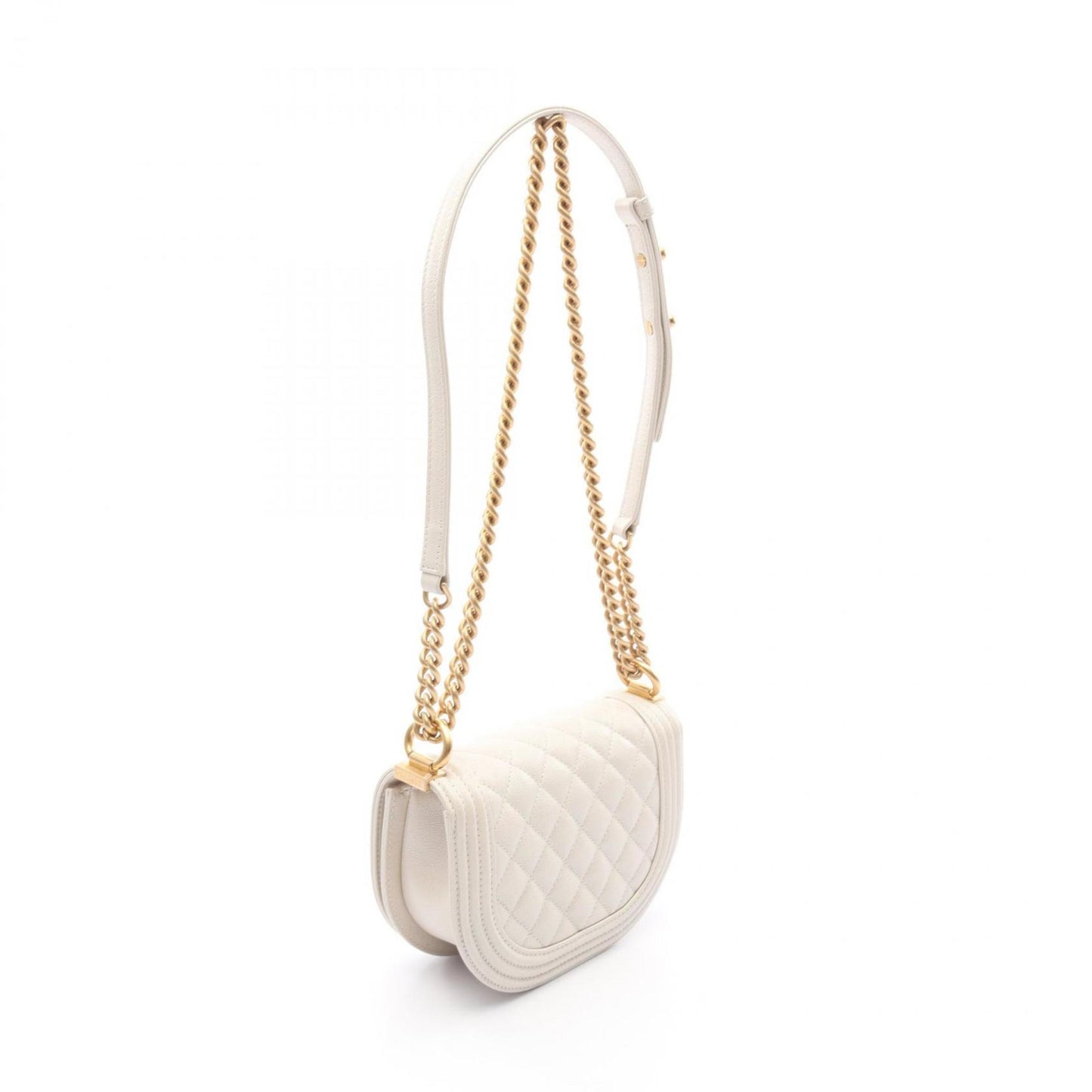 Chanel Calfskin White Shoulder Bags