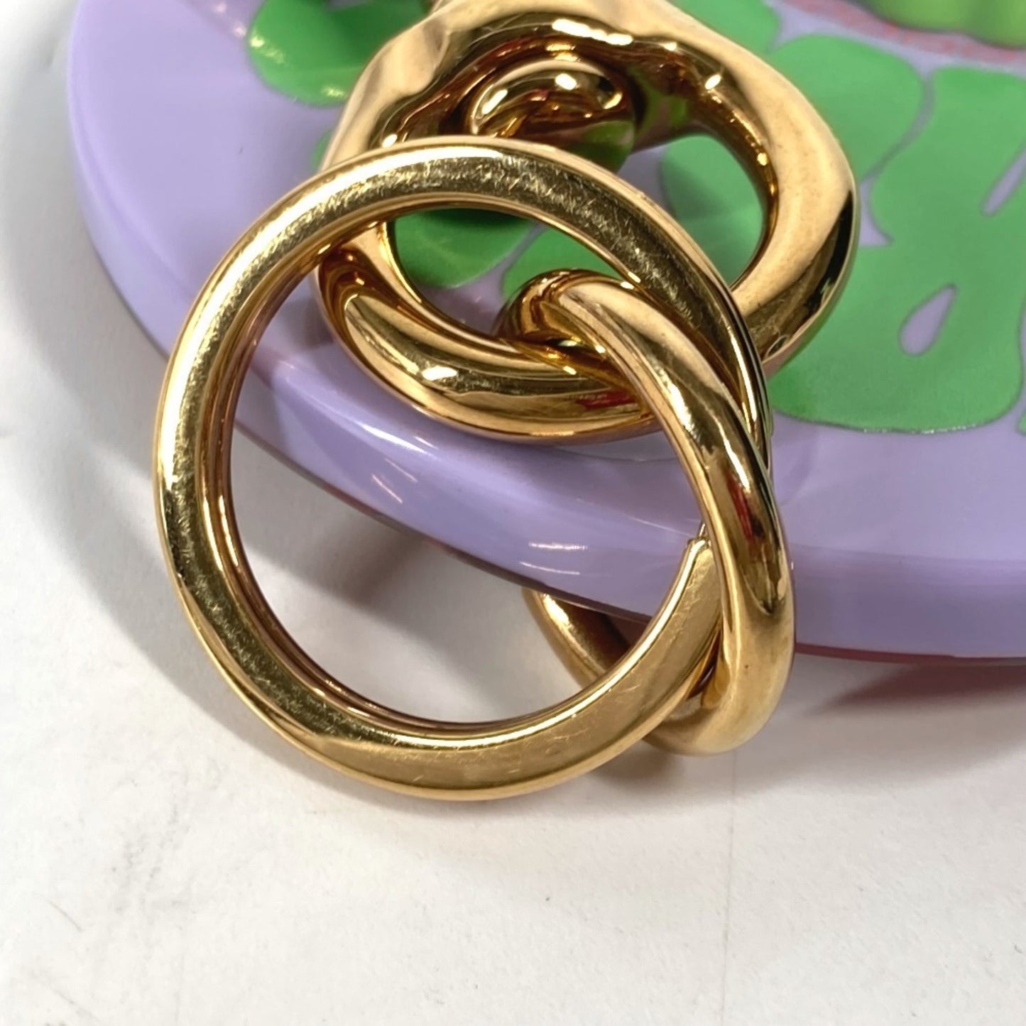 Versace Glossy Material Green Key Rings