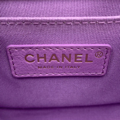 Chanel Calfskin Purple Shoulder Bags
