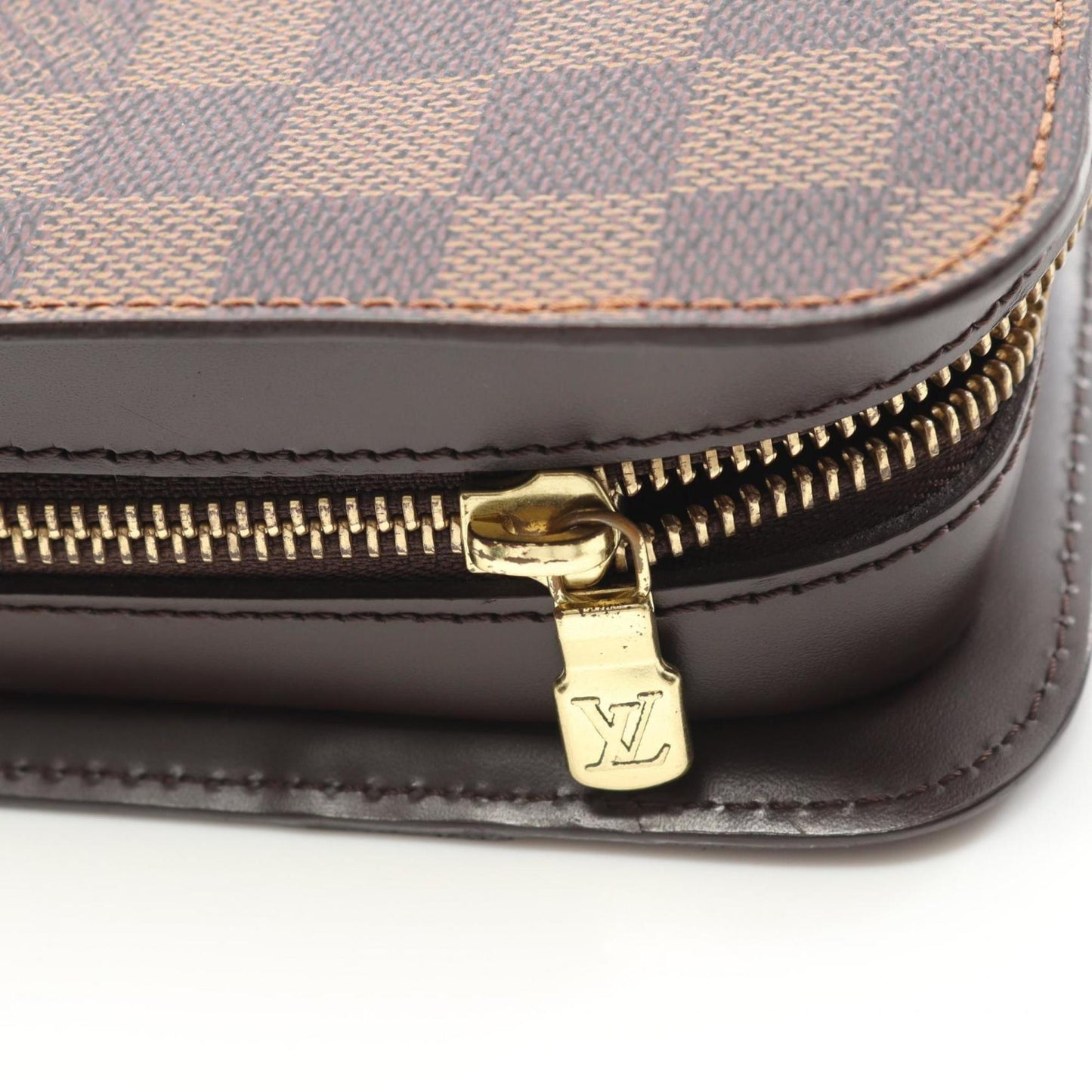 Louis Vuitton Coated Canvas Brown Clutch Bags