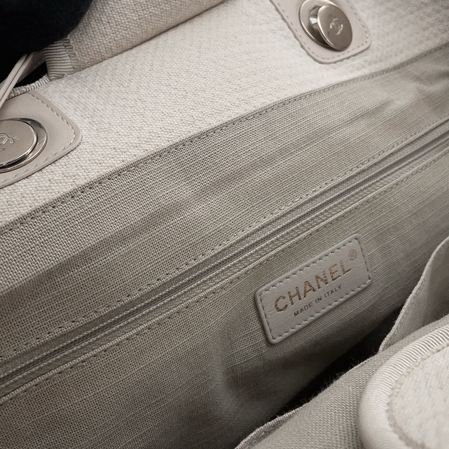 Chanel Canvas White Shoulder Bags