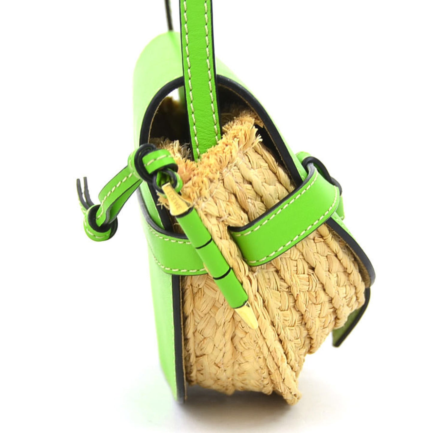 Loewe Woven Fabric Green Shoulder Bags