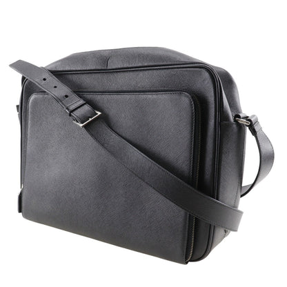 Prada Glossy Material Black Shoulder Bags