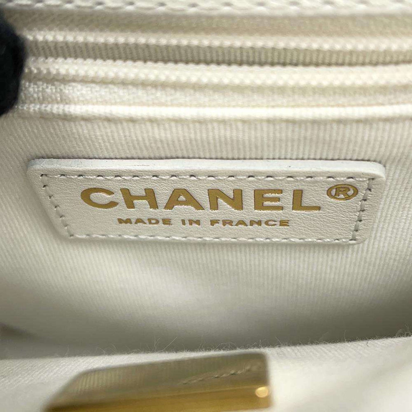 Chanel Calfskin White Shoulder Bags