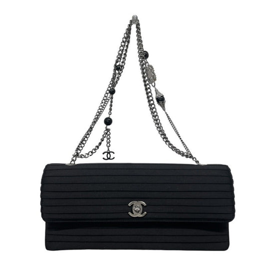 Chanel Satin Black Shoulder Bags