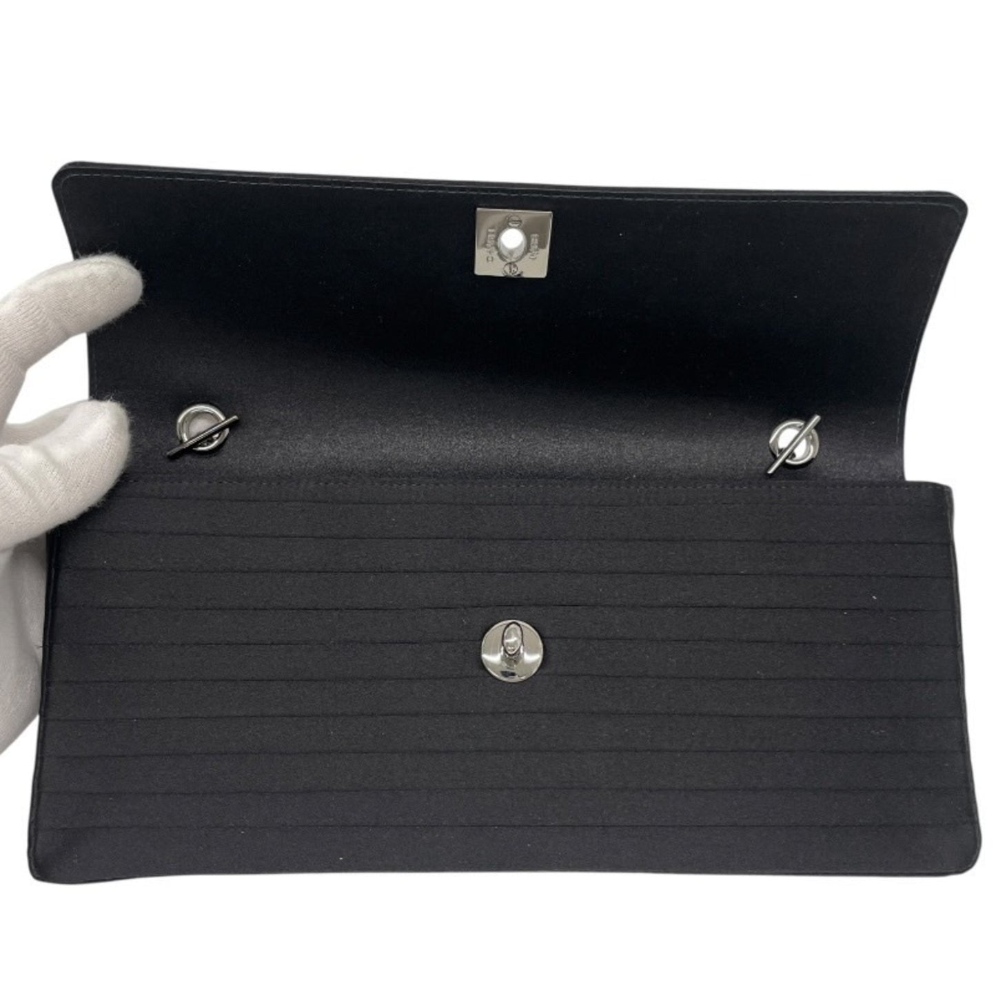 Chanel Satin Black Shoulder Bags