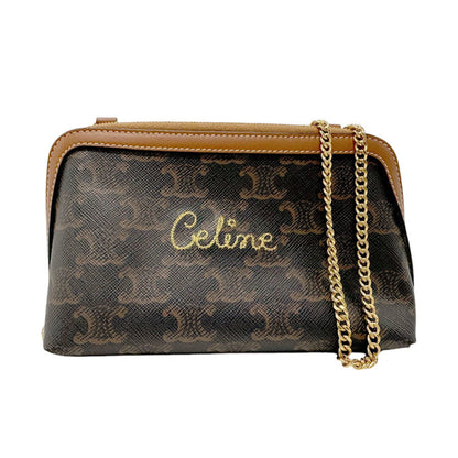 Celine Coated Canvas Brown Shoulder Bags