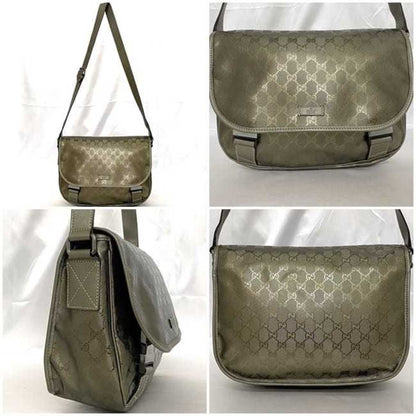Gucci Coated Canvas Green Shoulder Bags