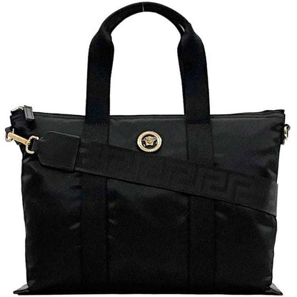 Versace Nylon Black Tote Bags