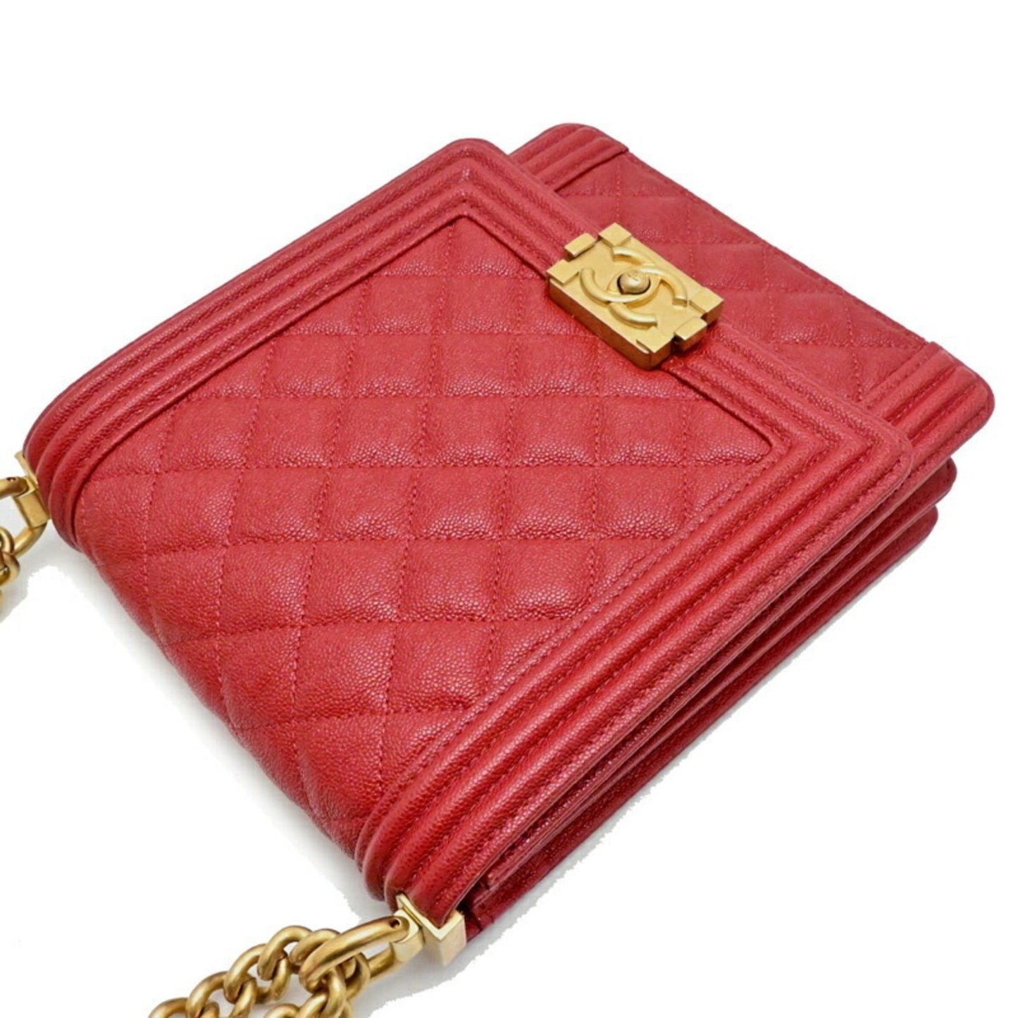 Chanel Calfskin Red Shoulder Bags