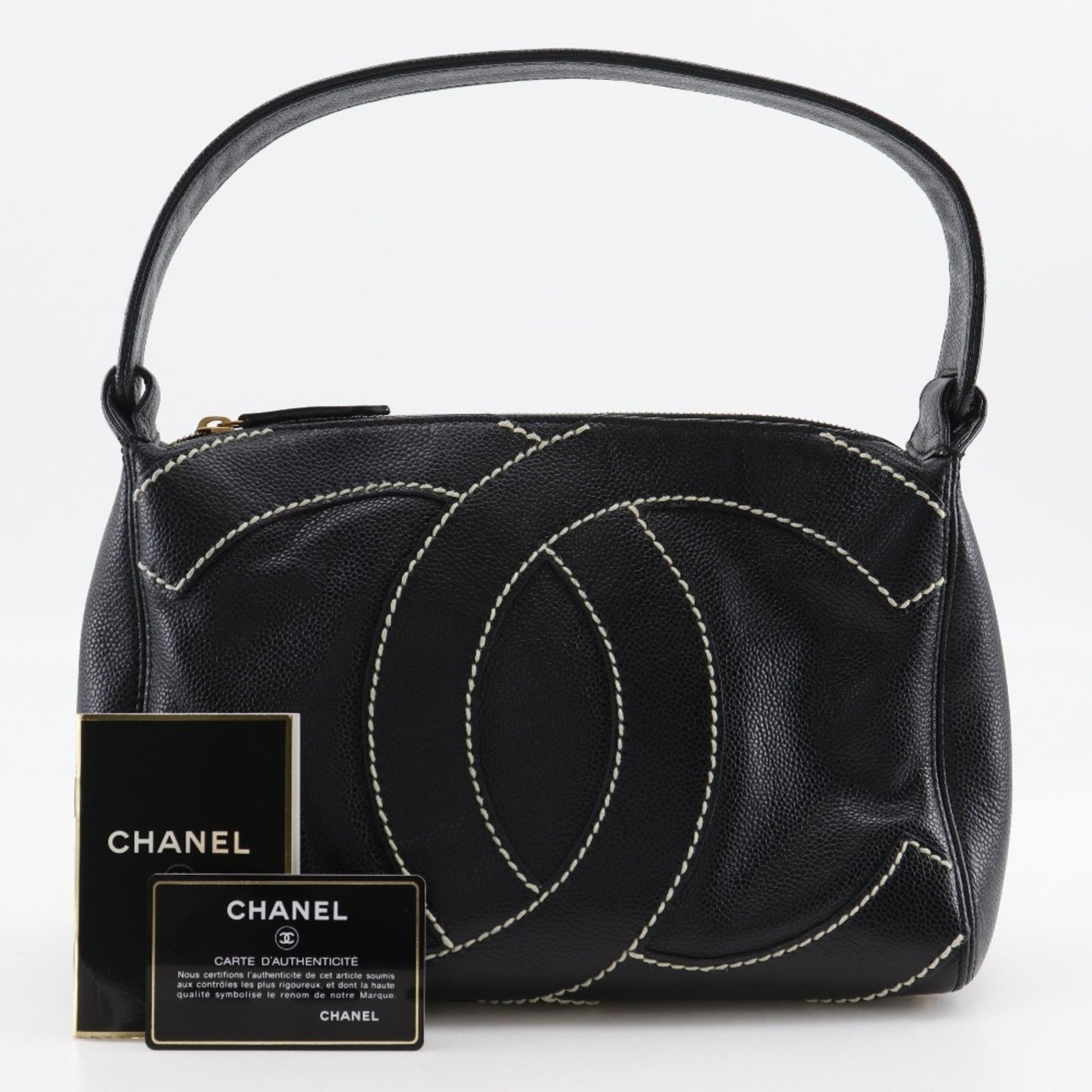 Chanel Calfskin Black Shoulder Bags