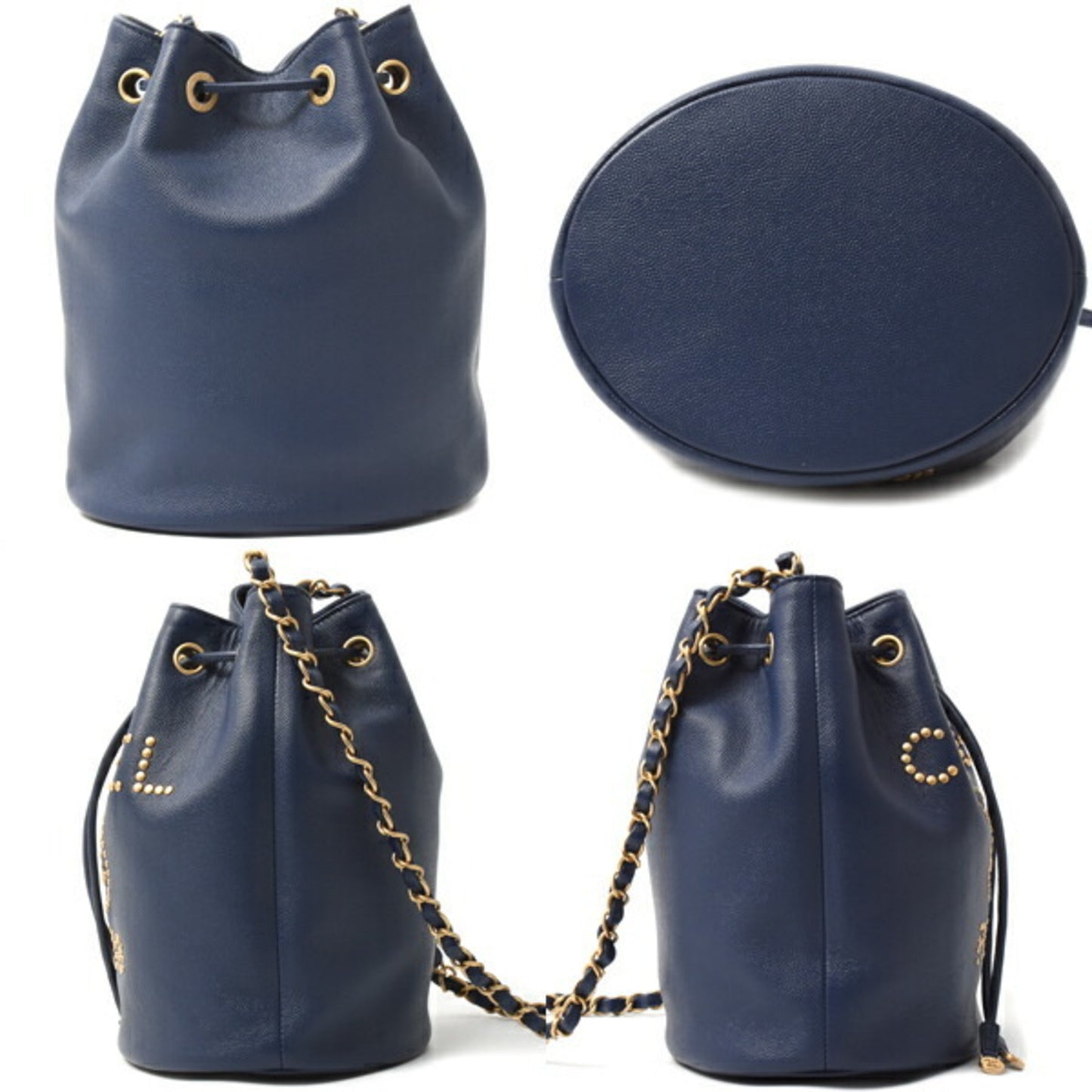 Chanel Calfskin Blue Shoulder Bags
