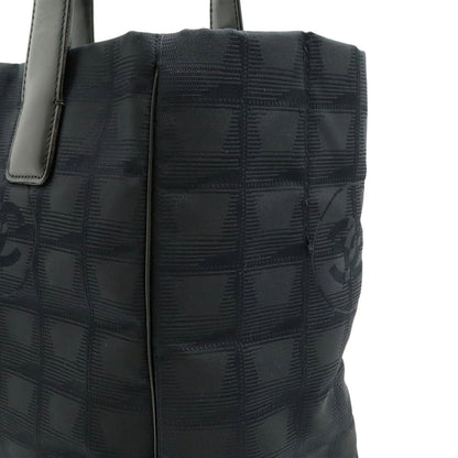 Chanel Woven Fabric Black Shoulder Bags
