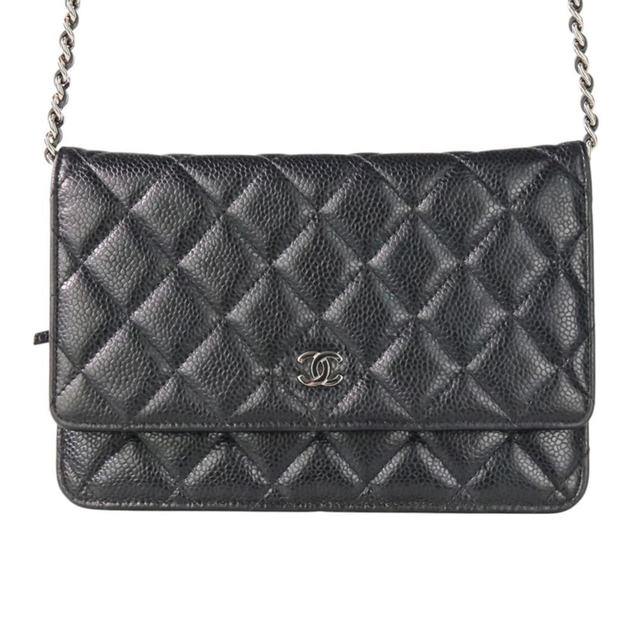 Chanel Calfskin Black Shoulder Bags