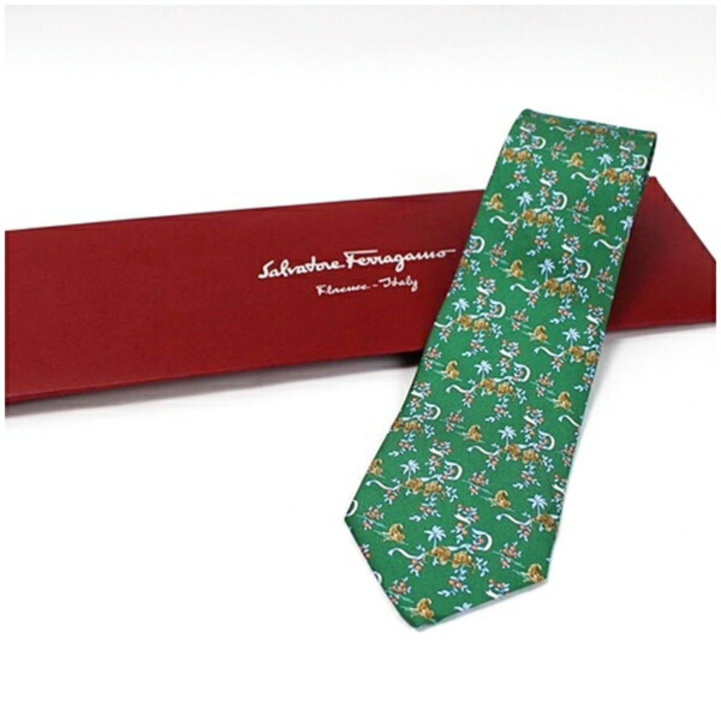 Salvatore Ferragamo Silk Green Ties