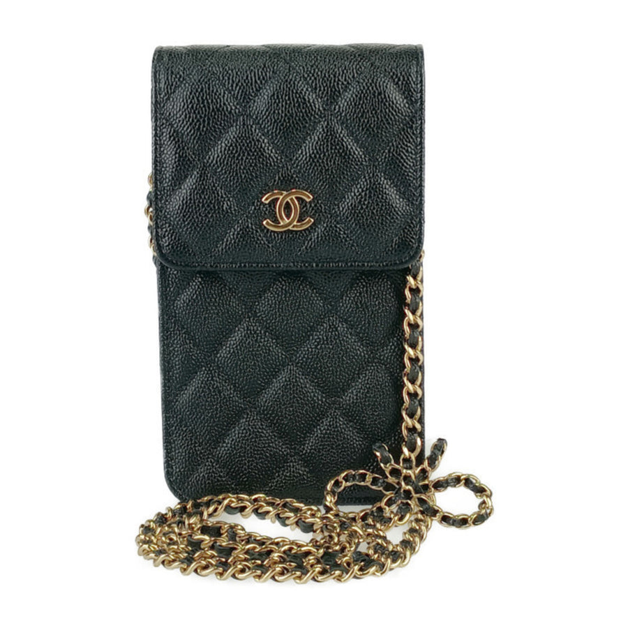 Chanel Calfskin Black Shoulder Bags