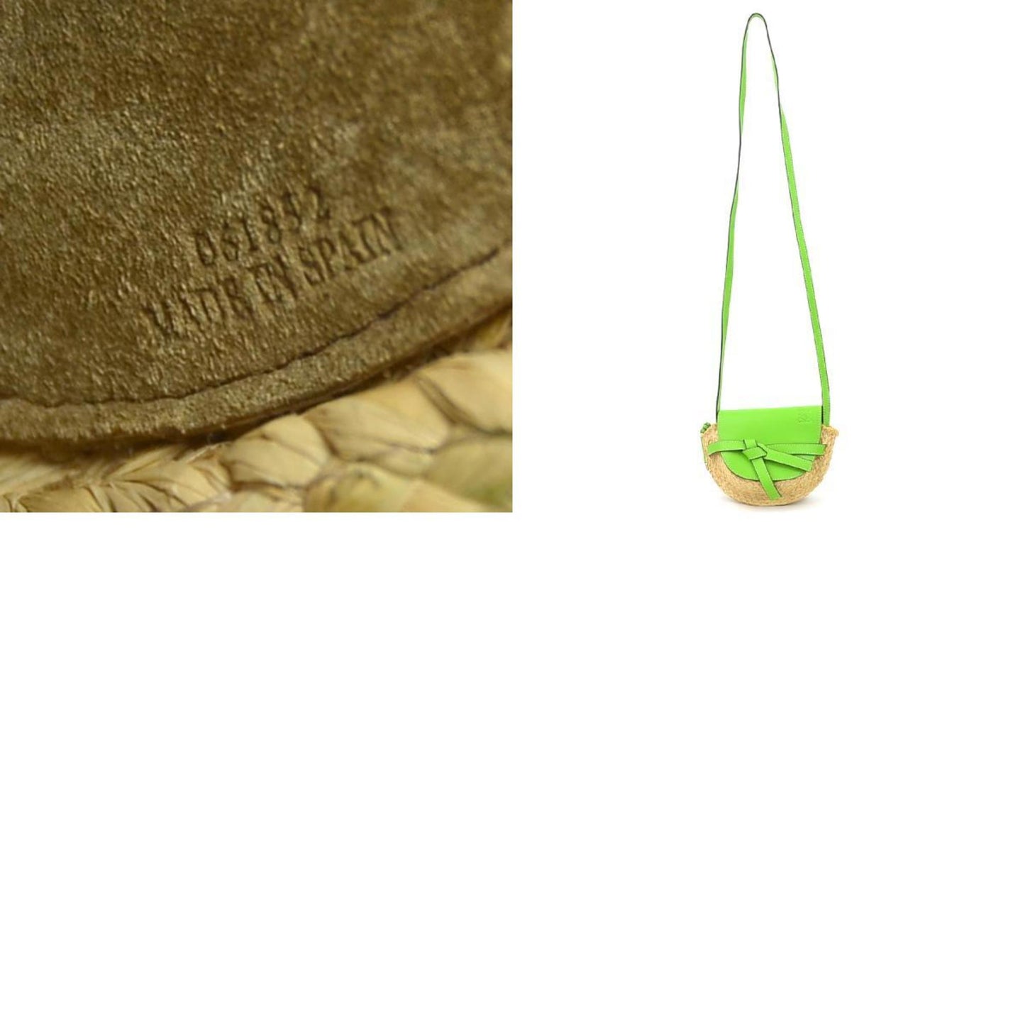 Loewe Woven Fabric Green Shoulder Bags