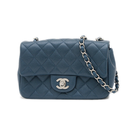 Chanel Calfskin Blue Shoulder Bags