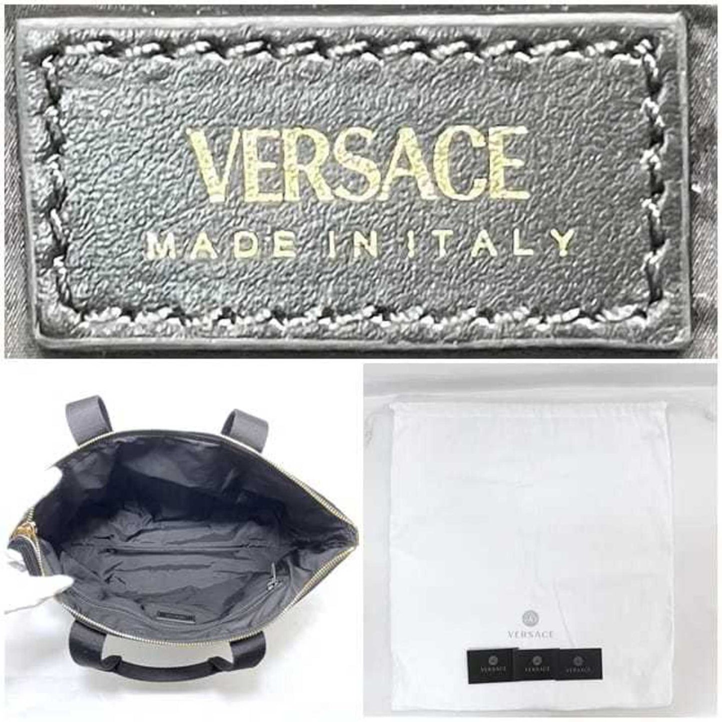 Versace Nylon Black Tote Bags