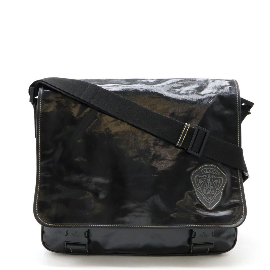 Gucci Coated Canvas Black Shoulder Bags