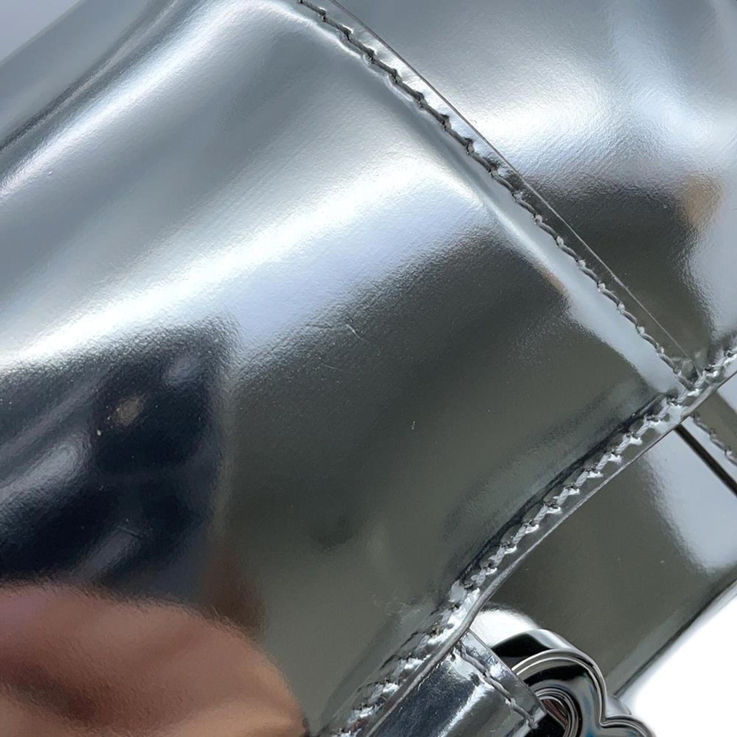Balenciaga Patent Silver Handbags