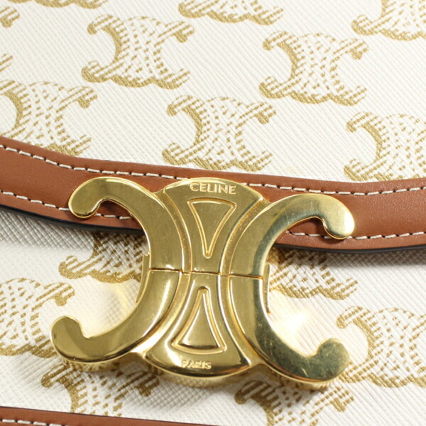 Celine Canvas Brown Shoulder Bags
