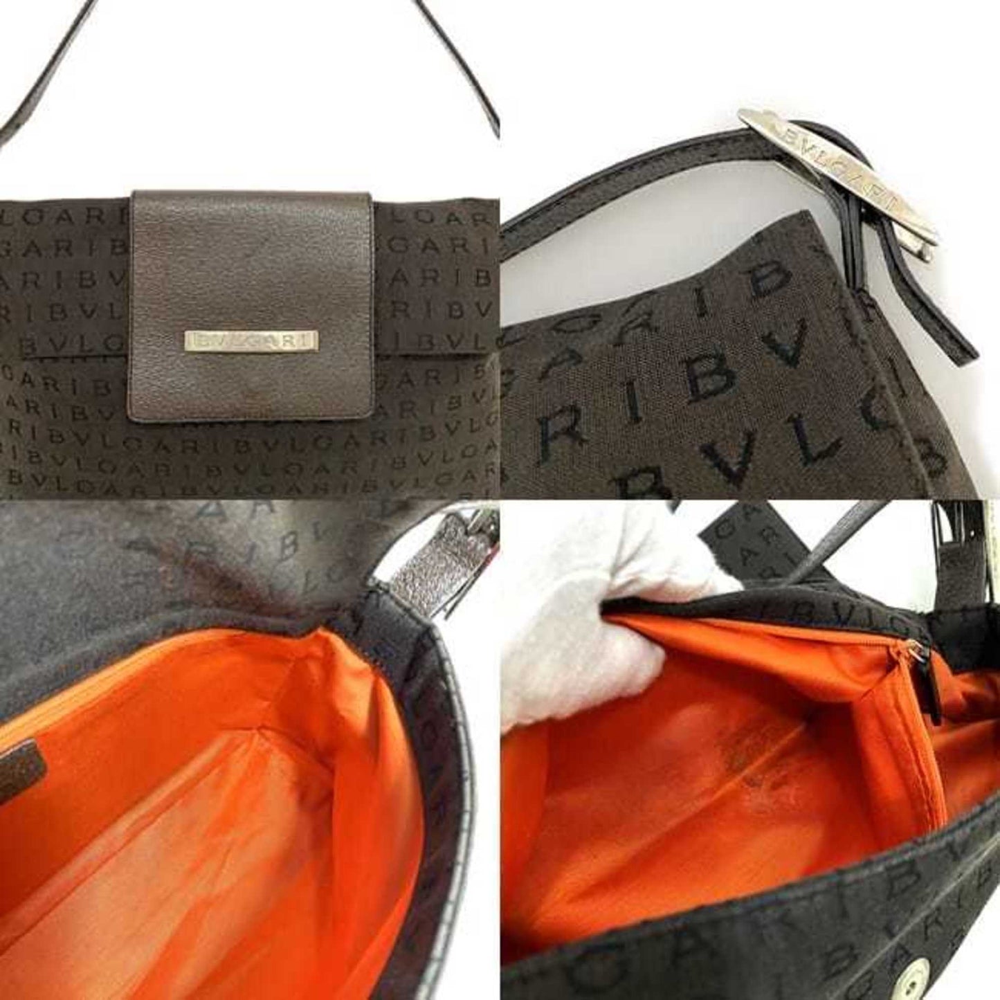 Bvlgari Canvas Brown Handbags