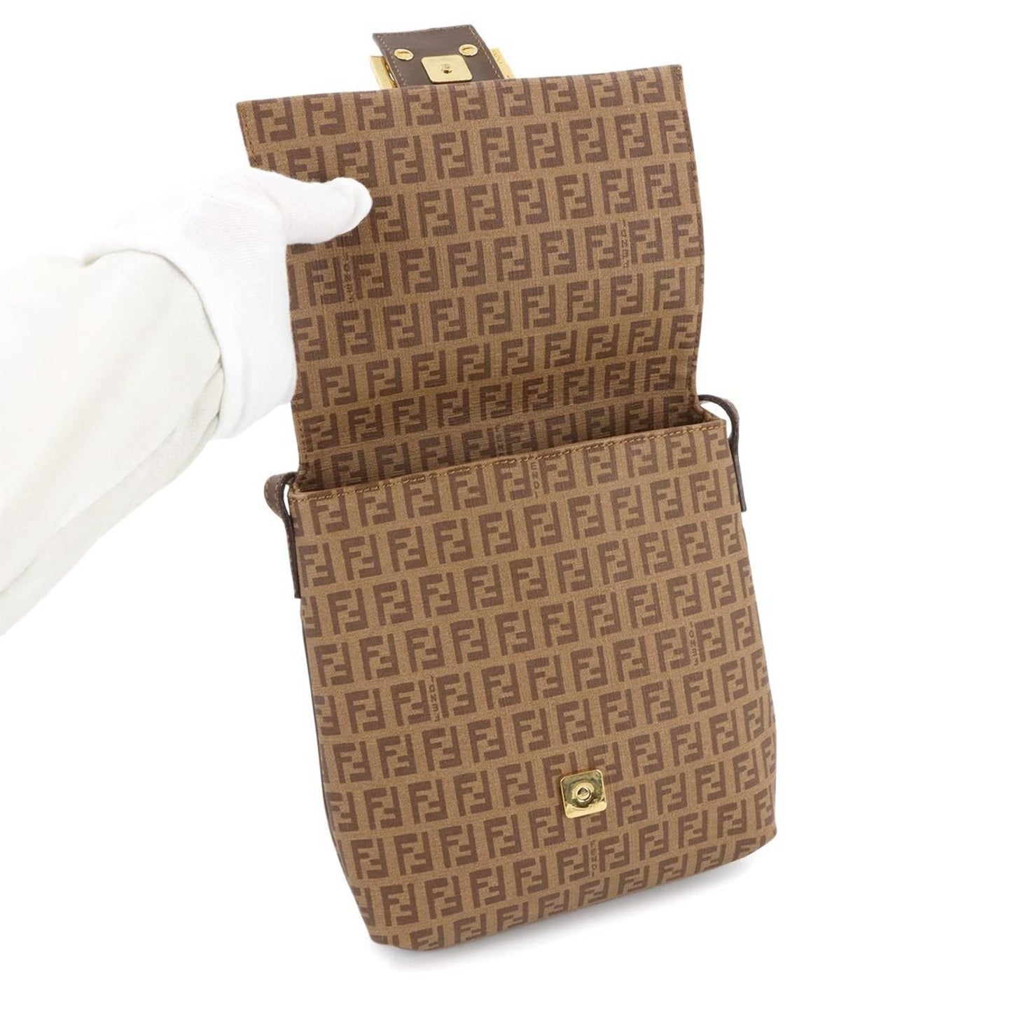 Fendi Pvc Brown Shoulder Bags