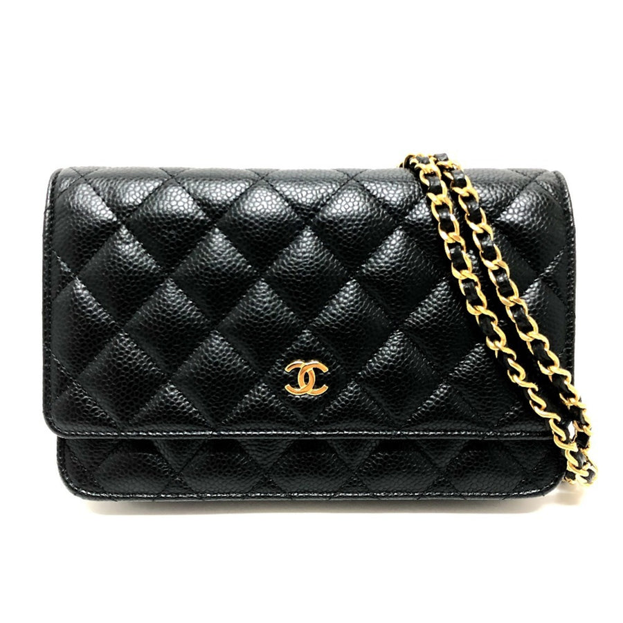 Chanel Calfskin Black Shoulder Bags